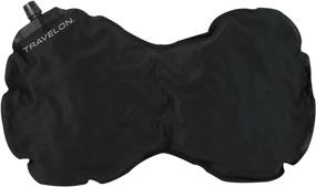 img 4 attached to Подушка для шеи и спины Travelon Self-Inflating: предельный комфорт в путешествиях, черная, один размер