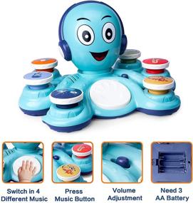 img 2 attached to 🐙 Интерактивные музыкальные игрушки осьминога для младенцев и малышей - образовательные инструменты для раннего обучения и развлечения