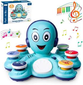 img 4 attached to 🐙 Интерактивные музыкальные игрушки осьминога для младенцев и малышей - образовательные инструменты для раннего обучения и развлечения