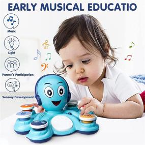 img 1 attached to 🐙 Интерактивные музыкальные игрушки осьминога для младенцев и малышей - образовательные инструменты для раннего обучения и развлечения