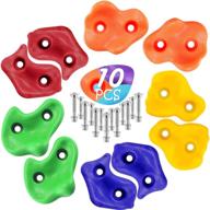 🧗 lemoone 10pcs rock climbing holds for kids - set of climbing rock wall grips with 20pcs mounting hardware - ideal for indoor and outdoor play set logo