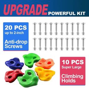 img 3 attached to 🧗 LEMOONE 10Pcs Rock Climbing Holds for Kids - Set of Climbing Rock Wall Grips with 20PCS Mounting Hardware - Ideal for Indoor and Outdoor Play Set