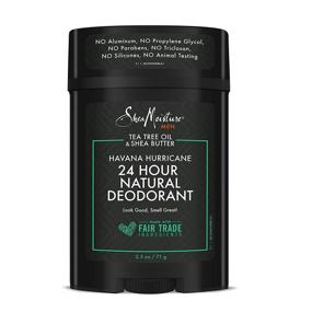 img 3 attached to Shea Moisture Tea Tree Oil & Shea Butter Havana Hurricane Men's Deodorant - All-Day Natural Protection - 2.5 oz