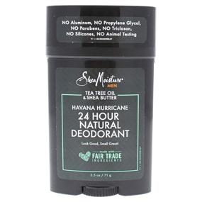 img 4 attached to Shea Moisture Tea Tree Oil & Shea Butter Havana Hurricane Men's Deodorant - All-Day Natural Protection - 2.5 oz