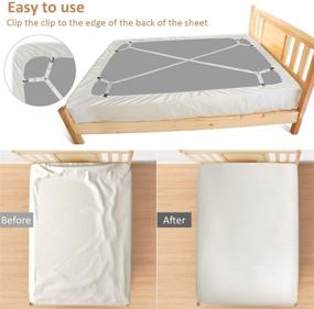 img 1 attached to 🛏️ ACEDÉCOR Sheet Straps - Enhanced Fitted Sheet Clips to Secure Sheets in Place - Bed Sheet Holder Straps for Twin, Full, Queen, King Sizes (White)