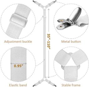 img 3 attached to 🛏️ ACEDÉCOR Sheet Straps - Enhanced Fitted Sheet Clips to Secure Sheets in Place - Bed Sheet Holder Straps for Twin, Full, Queen, King Sizes (White)