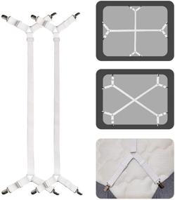 img 4 attached to 🛏️ ACEDÉCOR Sheet Straps - Enhanced Fitted Sheet Clips to Secure Sheets in Place - Bed Sheet Holder Straps for Twin, Full, Queen, King Sizes (White)