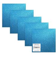 🎨 turner moore edition: 12" x 12" sky blue glitter vinyl sheets for silhouette cameo & scrapbooking - 5-pack with tm exclusive sample; ships flat! logo