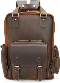 img 3 attached to Authentic Vintage Italian Leather Backpack Rucksack: Timeless Elegance and Craftsmanship