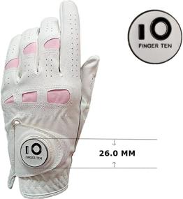 img 3 attached to 🏌️ FINGER TEN Women’s Leather Golf Glove with Ball Marker for Extra Grip, 1-Pack, Left or Right Hand, Pink Fits Women and Girls, Sizes S, M, L, XL