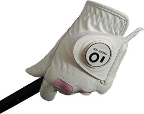 img 1 attached to 🏌️ FINGER TEN Women’s Leather Golf Glove with Ball Marker for Extra Grip, 1-Pack, Left or Right Hand, Pink Fits Women and Girls, Sizes S, M, L, XL