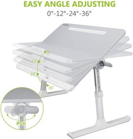 img 2 attached to 📚 NEARPOW XXL Laptop Desk for Bed: Adjustable, Anti-slip, with Book Stand and Drawer - Grey