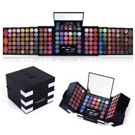 🎨 142 colors ultimate all-in-one makeup kit: matte shimmer eyeshadow palette for women + 3 blushes + 3 sponge brushes + 3 eyebrow powders - professional cosmetics fashion case with full make up set - eye shadow palette primer included - great gift! logo