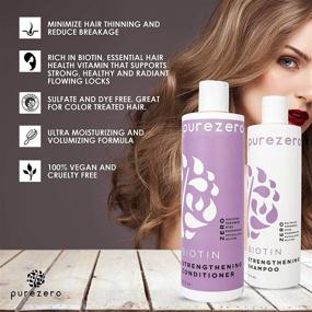 img 3 attached to Purezero Biotin Shampoo & Conditioner Set for Thicker, Fuller Hair - Anti-Thinning Formula - Zero Sulfates, Parabens, Dyes, and Gluten - 100% Vegan & Cruelty-Free - Ideal for Color-Treated Hair