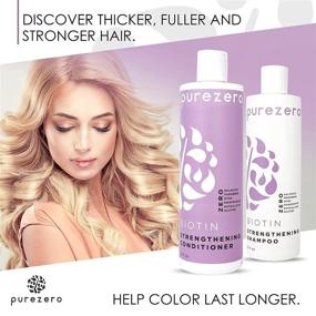 img 1 attached to Purezero Biotin Shampoo & Conditioner Set for Thicker, Fuller Hair - Anti-Thinning Formula - Zero Sulfates, Parabens, Dyes, and Gluten - 100% Vegan & Cruelty-Free - Ideal for Color-Treated Hair