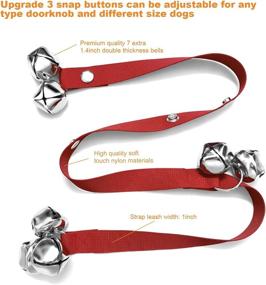 img 3 attached to 🚽 Efficient Potty Training Solution: TIOVETY 2 Pack Dog Doorbells with 7 Extra Large 1.4 Loud Door Bells and Adjustable Strap - Housebreaking, Dog Knob, Easy Ring to Go Outside - Puppy Pet Supplies