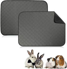 img 4 attached to 🐹 Jusply 2 Pack Guinea Pig Fleece Cage Liners: Waterproof & Reusable Bedding with Super Absorbency - Small Animal Pee Pad