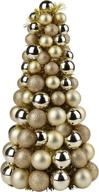 🎄 16-inch champagne tabletop christmas tree with 94 shatterproof ornaments balls - small xmas tree decorations for holiday party wedding logo