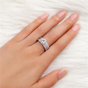 img 2 attached to SUNLIAT Engagement Sterling Simulated Anniversary Women's Jewelry