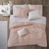 intelligent design toren complete bag tufted embroidered comforter set, full size in pink - includes sheet and season bedding logo