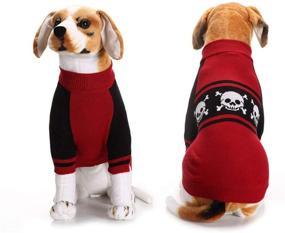 img 4 attached to 🦴 NACOCO Halloween Dog Knitted Sweater - Warm Red Skeleton Costume for Big Dogs: Perfect for Golden Retrievers & Teddys!