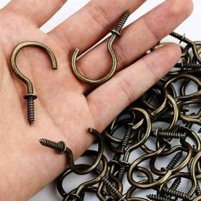 img 1 attached to Dark Bronze Screw Hooks 20-pack: Secure Solutions for Hanging and Organizing