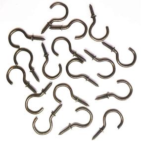 img 4 attached to Dark Bronze Screw Hooks 20-pack: Secure Solutions for Hanging and Organizing