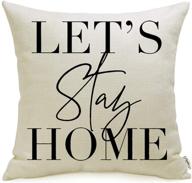 🏡 charming meekio farmhouse pillow covers: let’s stay home quote 18" x 18" for farmhouse décor, housewarming gifts & new home gifts logo