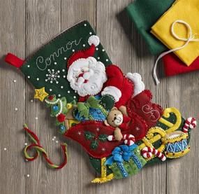 img 3 attached to 🎅 Принесите радость и яркие краски в свои праздники с набором для создания чулка Санты на санях от Bucilla, мультиколор.
