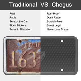 img 3 attached to 🚗 Chegus License Plate Frames Cover - 1 Pack, Silicon Car Plate Front Back Bracket Holders with Drainage Holes. Rust-Proof, Rattle-Proof, Weather-Proof - Ultimate Protection for Your License Plates!