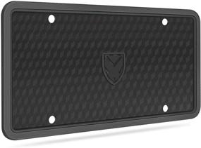 img 4 attached to 🚗 Chegus License Plate Frames Cover - 1 Pack, Silicon Car Plate Front Back Bracket Holders with Drainage Holes. Rust-Proof, Rattle-Proof, Weather-Proof - Ultimate Protection for Your License Plates!