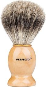 img 1 attached to Perfecto 100% Original Pure Badger Shaving Brush: Engineered for the Ultimate Shave Experience with Safety Razors, Double Edge Razors, Straight Razors and More