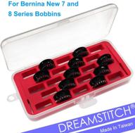 🧵 dreamstitch bobbin case for bernina new 7 and 8 series: jumbo bobbin sewing bobbin storage case and saver - holds 23 bobbins, box organizer in red logo