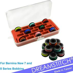 img 1 attached to 🧵 DREAMSTITCH Bobbin Case for Bernina New 7 and 8 Series: Jumbo Bobbin Sewing Bobbin Storage Case and Saver - Holds 23 Bobbins, Box Organizer in Red