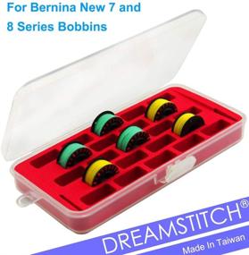 img 3 attached to 🧵 DREAMSTITCH Bobbin Case for Bernina New 7 and 8 Series: Jumbo Bobbin Sewing Bobbin Storage Case and Saver - Holds 23 Bobbins, Box Organizer in Red