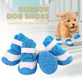 img 3 attached to KOESON Small Dog Shoes - Waterproof Dog Boots with Rubber Non-Slip Outsole | Pet Outdoor Mesh Paw Protector for Doggie | Adjustable Straps Included