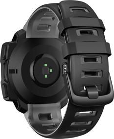 img 3 attached to 🌑 NotoCity Garmin Instinct Band – Премиум силиконовый ремешок в черно-сером цвете для Garmin Instinct/Solar/Tactical