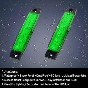 img 1 attached to Enhance Your Boating Experience with Shangyuan LED Interior Boat Lights: Slim Strip Bar Lights for Courtesy, Cockpit, & Navigation in Green (Pack of 2)