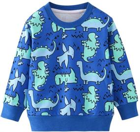 img 4 attached to Dinosaur Sweatshirts Toddler T Shirt Pullover Boys' Clothing