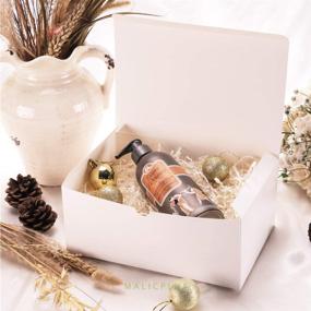 img 2 attached to MALICPLUS 10 Gift Boxes - 9.5x6.5x4 Inches - Gift Boxes with Lids - Ideal for Bridesmaid Proposal, Light Weight Gifts, Crafting - Bulk White Gift Boxes with Grass Texture