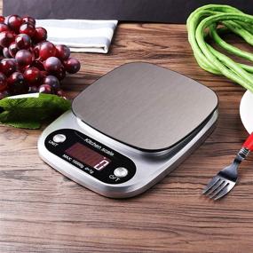 img 3 attached to 🥦 Multifunctional Kitchen Scale - Precise Digital Food Scale, 11 lbs/5kg Capacity, Large Back-lit LCD Display, Tare Function - Ideal for Cooking, Baking, and Dieting