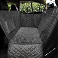 honest luxury quilted dog car seat covers with side flap - waterproof & nonslip pet backseat cover for cars, trucks, and suvs logo