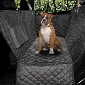 img 1 attached to Honest Luxury Quilted Dog Car Seat Covers with Side Flap - Waterproof & Nonslip Pet Backseat Cover for Cars, Trucks, and SUVs