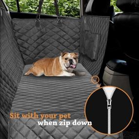 img 2 attached to Honest Luxury Quilted Dog Car Seat Covers with Side Flap - Waterproof & Nonslip Pet Backseat Cover for Cars, Trucks, and SUVs