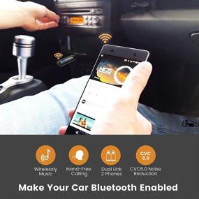 img 2 attached to 🎧 Bluetooth 5.0 Адаптер Aux для автомобиля - Стильный шумоподавляющий приемник Maedhawk с разъемом для наушников 3,5 мм для домашнего стерео, наушников, колонок - Удобное воспроизведение музыки