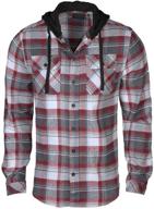 👑 crowns lightweight flannel shirt red charcoal l: comfortable and stylish men's clothing essential logo