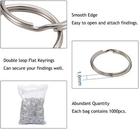 img 1 attached to Craftdady Pack of 1000 Round Split Key Ring Connectors 25mm 1 Inch Double Loops Metal Flat Key Chain Rings for Jewelry Making, Car & Home Key Organization