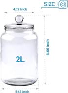 🏺 food grade clear glass jars - 1/2 gallon (3 pack), candy jar with lid for household logo