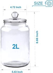 img 4 attached to 🏺 Food Grade Clear Glass Jars - 1/2 Gallon (3 Pack), Candy Jar with Lid for Household