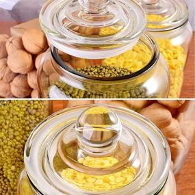 img 3 attached to 🏺 Food Grade Clear Glass Jars - 1/2 Gallon (3 Pack), Candy Jar with Lid for Household